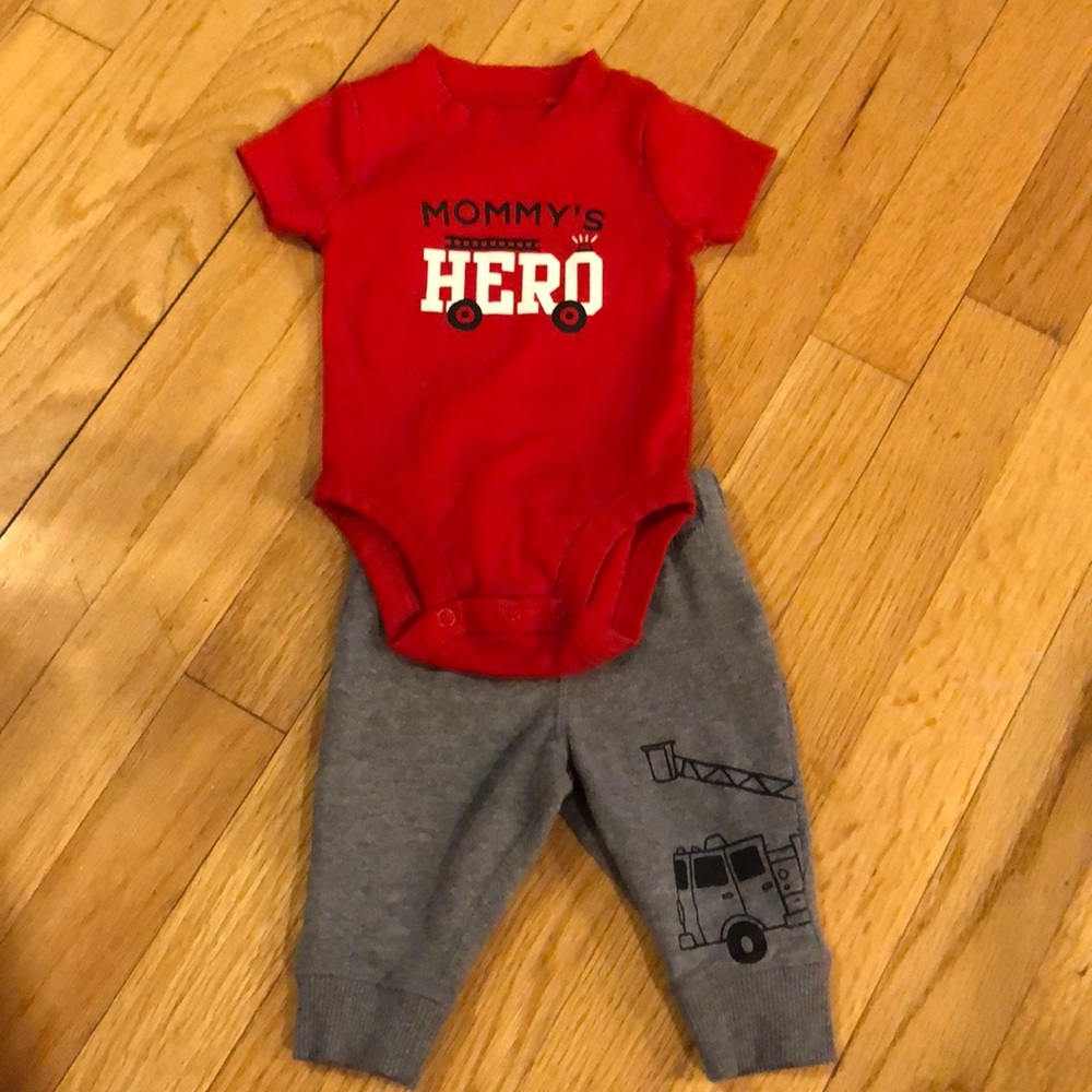 Carters 3 month Mommy’s Hero outfit.